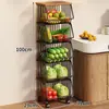 Prateleira de Armazenamento de Vegetais de Cozinha Carrinho Pequeno de Frutas e Vegetais de Chão Cesta de Vegetais Multicamadas de Mesa Cesta de Drenagem de Armazenamento de Vegetais Doméstica