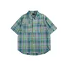 Yidao Vintage 2026 Verano Nuevo Estilo Japonés de Moda Marca Bolsillo con Parche Diseño Holgado Casual Versátil Camisa a Cuadros Colorida de Manga Corta