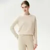 Outono/Inverno 2026 Novo Suéter Feminino de Cashmere Espesso com Sete Pontos, Ombro Raglã, Corte Solto, Gola Redonda, Camada Interna, Camada Base Feminino