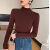 Suéter de Cachemira de Cuello Alto a Media Altura Listo para Usar de Primera Línea para Mujer 100% Cachemira Pura Rayas Aspecto Adelgazante Suéter de Punto para Vestir por Debajo