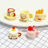 Gato Realista 3D e Copo de Batatas Fritas Acessórios de Resina Cola Cremosa DIY Feito à Mão Acessórios de Cabelo Charms para Sapatos Materiais de Chaveiro Venda por Atacado