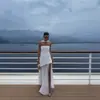 Fabricante Mayorista de Ropa para Mujer Transfronteriza 2026 Aliexpress Más Vendido Elegante y a la Moda Vestido sin Tirantes de Hombros Caídos sin Mangas