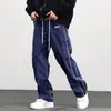 Calças novas de outono masculinas, tamanho europeu, trançadas, marca de moda de rua europeia e americana, calças casuais retrô, masculinas, transfronteiriças