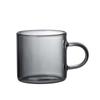 Suministro directo de fábrica a través de taza de vidrio negro taza de té resistente al calor horno microondas taza de café para el hogar descuento por cantidad grande Paquete de 6