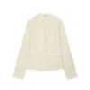 Nuevo Blazer de Algodón y Lino de Estilo Europeo y Americano con Cuello Alto para Mujer, Top Ligero Simple y Versátil de un Solo Botón, Verano 2026