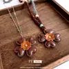Collar de Cadena Trenzada Cruzada de Resina Cadena para Suéter Elegante de Alta Gama Otoño e Invierno Collar con Diseño Personalizado Retro para Mujer