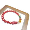 Pulseira Agate Cinco Deuses da Riqueza com Areia Imperial de Conteúdo Médio, um Presente de Aniversário para Namorada ou Melhor Amiga