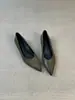 Zapatos de mujer verdes de estilo retro francés en stock, con punta fina, tacón de cuña bajo, slip-on, tipo Mary Jane, versátiles para ir al trabajo