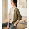 Suéter informal de cuello redondo con diseño irregular y costuras sencillas para mujer, moda de primavera, combina con todo