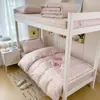 Juego de Ropa de Cama de Tres Piezas, Algodón Puro, Sábana para Cama de Dormitorio Universitario, Funda de Edredón, Juego de Edredón de Algodón de Seis Piezas, Juego Completo