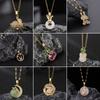 Tiktok mismo estilo nacional Festival de Medio Otoño conejo acero de titanio cadena clavícula collar para todo fósforo que no se desvanece joyería collar femenino al por mayor