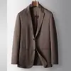 Traje Casual para Hombre 2026 Otoño e Invierno Tejido de Lana de Punto de un Solo Botón de Alta Gama para Negocios Juventud Traje de Calidad Chaqueta de Moda