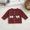 Ropa Infantil para Niñas, Cárdigan Dulce de Algodón Puro Clase A con Lazo Dulce y Diseño Trenzado, Abrigo Suéter Personalizable con Adorno de Encaje para Bebé
