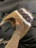 Gorro de Lana Tejido con Rayas de Cacao Porridge Otoño e Invierno para Mujer Engrosado Cálido y a Prueba de Frío Protección para los Oídos Gorro Lei Feng