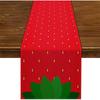 Caminho de Mesa Frutas de Verão Morango, Venda Quente Transfronteiriça Toalha de Mesa Estampa Floral Girassol Papoula Tulipa, Suporta Personalização