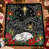 Manta de Graffiti Navideña de Venta Caliente Transfronteriza Manta con Pintura de Papá Noel Manta de Doble Capa Engrosada de Franela y Forro Polar DIY