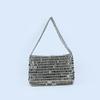 Bolso vintage de lentejuelas plateadas 2024 nuevo bolso tejido a mano de alto diseño portátil para hombro axila bolso extragrande