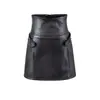 Falda Mini Ultra Corta Sexy de Chica Caliente Nuevo Estilo Primavera y Verano 2026 Cintura Alta Anti-Exposición Falda Línea A Falda de Cuero PU Negra
