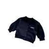 Casaco infantil de outono e inverno com forro de fleece, moletom cardigã casual para meninos e meninas, fleece fino versátil, jaqueta bomber de fleece de espessura média