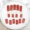 Selección estricta de adornos DIY con gato de la suerte, aleación cuadrada, gota de aceite roja, bendición de buena suerte, accesorios para llavero
