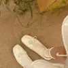 ¡Primer Encuentro con los Zapatos Cremosos Amarillos Estilo Bollo! Elegantes Zapatos Planos Redondos con Lazo para Mujer, Primavera 2026, Zapatos de Commuter de Boca Baja de Suela Suave