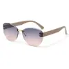 Nuevas Gafas de Sol de Playa Sin Marco Cortadas al Borde Transfronterizas para Hombres y Mujeres, Gafas de Sol de Playa de Verano con Protección UV400