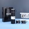 Juego de taza termo de acero inoxidable 304 transfronterizo, gran capacidad, una taza, tres tapas, tapa portátil, taza recta, juego de regalo
