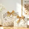 Bolsa de regalo flor de mariposa blanca Qili, exquisita y elegante, cartulina blanca gruesa, gran capacidad, para bodas