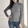Estação Independente Amazon Wish Cruzamento Europeu e Americano Outono e Inverno Cor Pura Gola Alta Slim Base Camada Top Quente para Mulheres