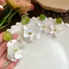 Flores de Gardenia Florecen~Nuevos Pendientes Florales Estilo Chino para Mujer, Pendientes con Ambiente de Playa de Verano, Accesorios de Oreja Frescos y Únicos