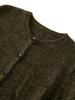 Suéter Jacket de Punto Redondo Elegante Doble Hilo Cachemir de Seda tipo Nube Pequeño Corto Cardigan de Lana Hilo Floral