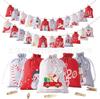 2026 Nova Sacola de Presente de Natal Calendário de Contagem Regressiva de Advento Conjunto de Sacolas com Cordão Sacola de Algodão e Linho com Cordão Doce Presente