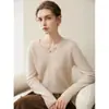 Suéter macio e sem costura, 100% cashmere puro para mulheres, gola V, corte solto, nova coleção outono/inverno 2026, camada base de malha