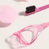 Conjunto de Beleza Rosa para Mulheres, Escova para Separar Cabelo, Pente para Sobrancelhas, Modelador de Cachos, Escova Doméstica Nova Simples, Moldagem de Uma Peça