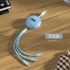 Cable de Datos Retráctil Tres en Uno de Carga Rápida de Fábrica con Almacenamiento Logo de Regalo Cable de Carga para Teléfono Móvil