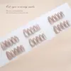 Unhas pré-feitas artesanais gelo permeável café raso olho de gato menina moda todas as estações branco ins estilo europeu e americano arte de unhas 30 peças
