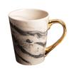 Caneca com padrão de mármore criativo e alça dourada atacado Xícara de Café Europeia presente de publicidade para casa xícara de cerâmica