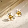 Aretes de flor tridimensionales estilo francés para mujer, lujo ligero, alta gama, modernos y elegantes, de moda y versátiles, adecuados para el uso diario