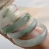 Pulseira Redonda Imitação de Vidro Jade, Um Passo de Cada Vez, Mesmo Estilo do Xiaohongshu, Pulseira Transparente Gelo de Primavera Natural para Mulheres, Gelo Alto
