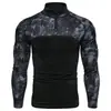 Estação Independente de Comércio Exterior Camiseta Polo Camuflada Manga Longa Stretch Slim Fit Casual Gola Alta Algodão Outono Jovem Tática