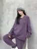 Sudadera de Pulóver con Cuello Redondo de Terciopelo Austriaco Grueso de Doble Cara para Mujer, Bordada, de Manga Larga, de Moda, Holgada, Aspecto Adelgazante, Top