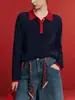 Sinfonía de Año NuevoSuéter de Punto Trenzado de Lana Retro con Cuello Polo para Mujer 2026 Otoño Tejidos