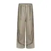 Pantalones de traje rectos plisados de estilo old money para hombre, nuevo estilo de verano, con doble cinturón, pantalones largos casuales holgados para mujer