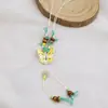Colar de Maçã de Cerâmica Jingdezhen Colar Borboleta Dopamina Personalidade Fresca Feminina Moda Versátil Colar Venda por Atacado