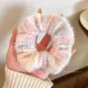 Goma de Pelo Oversize de Zhao Lusi para Mujer, Lazo de Pelo Retro de Gama Alta para Otoño e Invierno, Cuerda para el Pelo Floral de Estilo Perezoso
