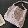 Bolso de Hombro Delgado Ligero Versátil Super Popular Estilo Ins Coreano Bolso Cruzado Artístico Floral Azul Oscuro Bolso de Hombro Delgado
