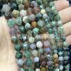 Ágata india natural cortada con cuentas sueltas, cuentas con agujeros tallados en forma de diamante, joyería artesanal, venta al por mayor, cuentas con forma de diamante