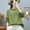 Camisa de manga larga floral de gasa de algodón de doble capa para mujer, estampado artístico vintage, suave, agradable para la piel, transpirable, algodón puro, top de corte holgado