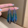 Agulha de prata luxo leve azul diamante de alta qualidade flor amor brincos moda temperamento brincos Rede de celebridades brincos atacado mulheres