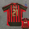 0607 retro AC Milán No. 22 Kaka camiseta de visitante Liga de Campeones Pirlo AC camiseta de fútbol de manga corta venta al por mayor transfronteriza